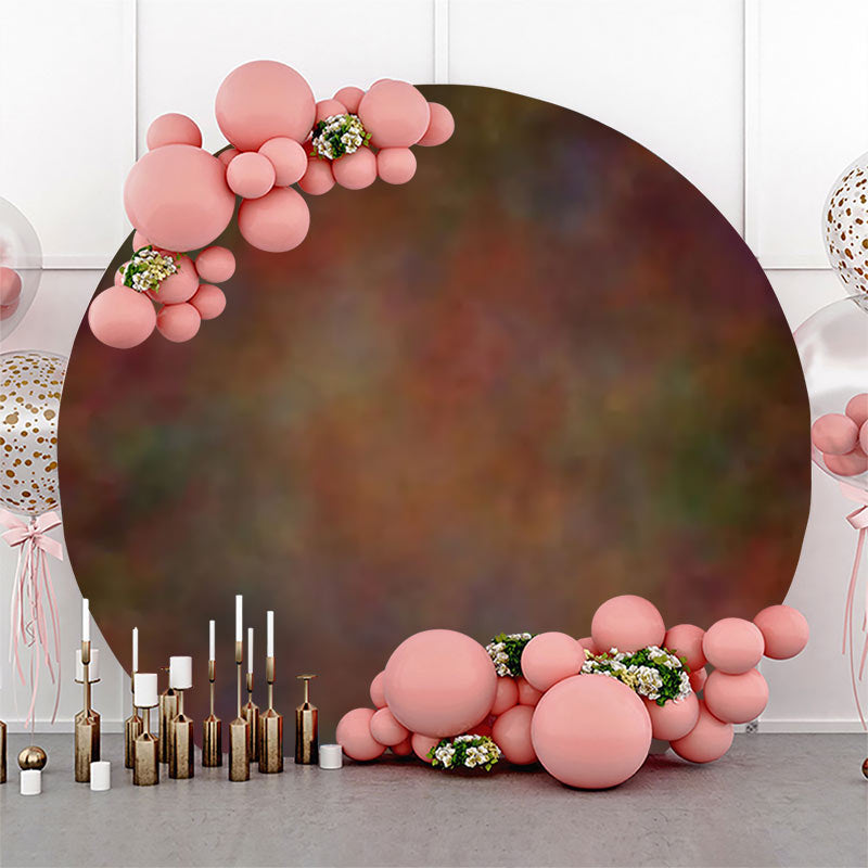 Lofaris Round Retro Art Oil Painting Texture Birthday Backdrop