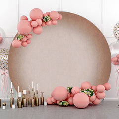 Lofaris Round Retro Pink Gray Gradient Birthday Backdrop