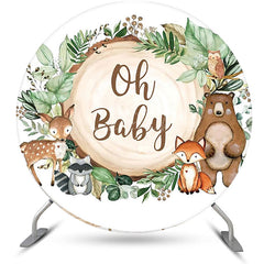 Lofaris Round Safari Animal Stump Baby Shower Party Backdrop