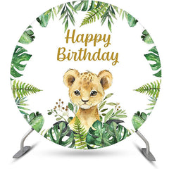 Lofaris Round Safari Lion Baby Birthday Backdrop For Kids