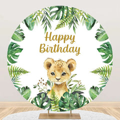 Lofaris Round Safari Lion Baby Birthday Backdrop For Kids