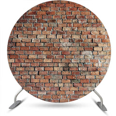 Lofaris Round Shabby Classic Brick Wall Birthday Backdrop