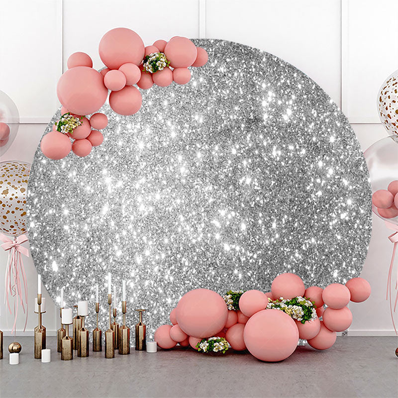 Lofaris Round Silver Sparkling Bokeh Backdrop For Birthday