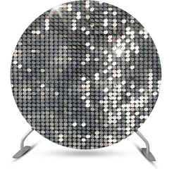 Lofaris Round Simple Platinum Sequins Bokeh Birthday Backdrop