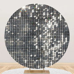 Lofaris Round Simple Platinum Sequins Bokeh Birthday Backdrop