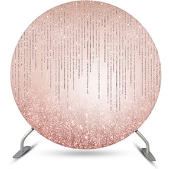 Lofaris Round Simple Sparkling Rose Gold Birthday Backdrop