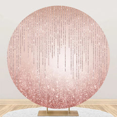 Lofaris Round Simple Sparkling Rose Gold Birthday Backdrop