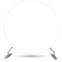 Lofaris Round Simple White Solid Color Birthday Backdrop