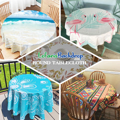 Lofaris Round Sky Blue Watermelon Cute Summer Tablecloth