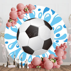 Lofaris Round Splashing Water Football Pool Party Backdrop