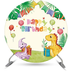 Lofaris Round Trees Monstera Dinosaurs Birthday Backdrop