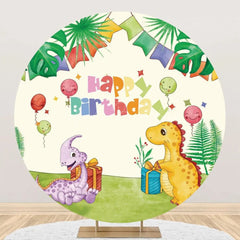 Lofaris Round Trees Monstera Dinosaurs Birthday Backdrop