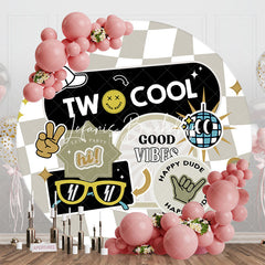 Lofaris Round Two Cool Sunglasses Plaid Birthday Backdrop