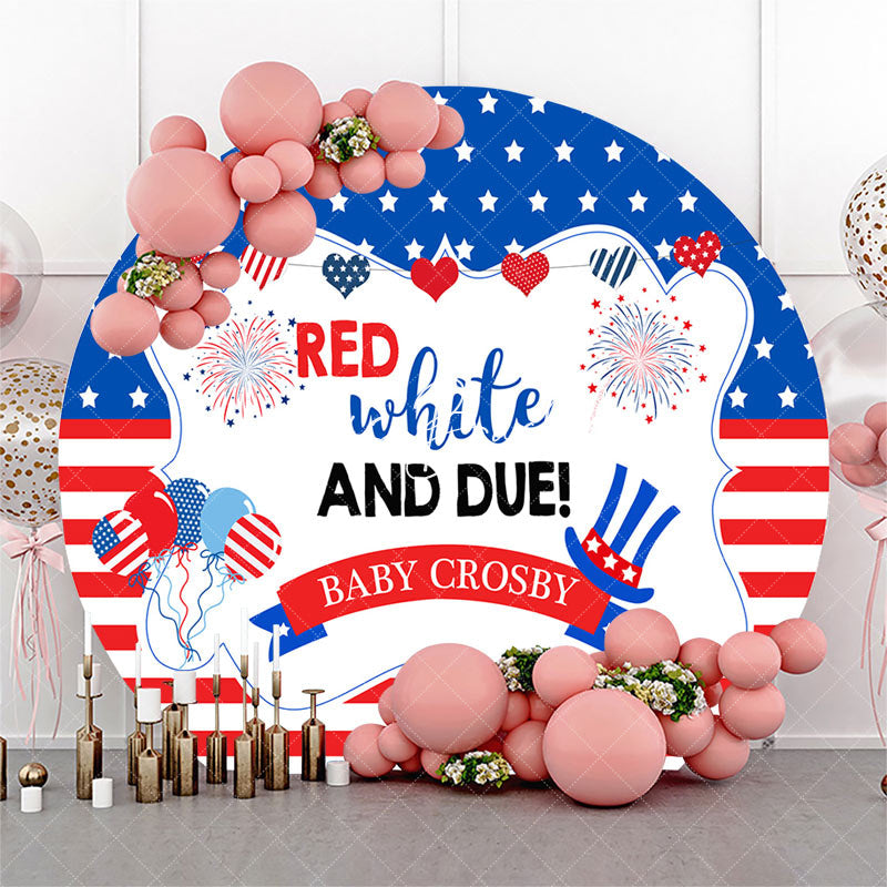 Lofaris Round Usa Flag Red White And Due Baby Crosby Backdrop