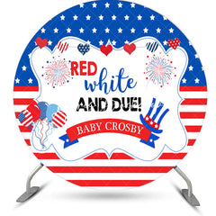 Lofaris Round Usa Flag Red White And Due Baby Crosby Backdrop