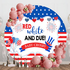 Lofaris Round Usa Flag Red White And Due Baby Crosby Backdrop