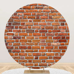 Lofaris Round Vintage Red Brick Wall Backdrop For Birthday