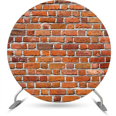 Lofaris Round Vintage Red Brick Wall Backdrop For Birthday