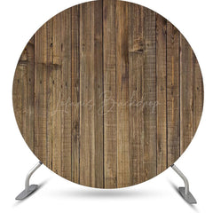 Lofaris Round Vintage Vertical Plank Wood Birthday Backdrop