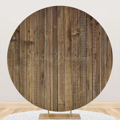 Lofaris Round Vintage Vertical Plank Wood Birthday Backdrop