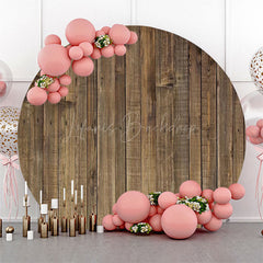 Lofaris Round Vintage Vertical Plank Wood Birthday Backdrop