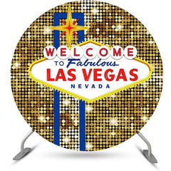 Lofaris Round Welcome To Fabulous Las Vegas Casino Backdrop