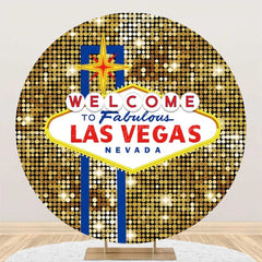 Lofaris Round Welcome To Fabulous Las Vegas Casino Backdrop