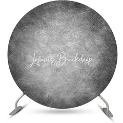 Lofaris Round White Gray Abstract Texture Birthday Backdrop