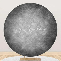 Lofaris Round White Gray Abstract Texture Birthday Backdrop