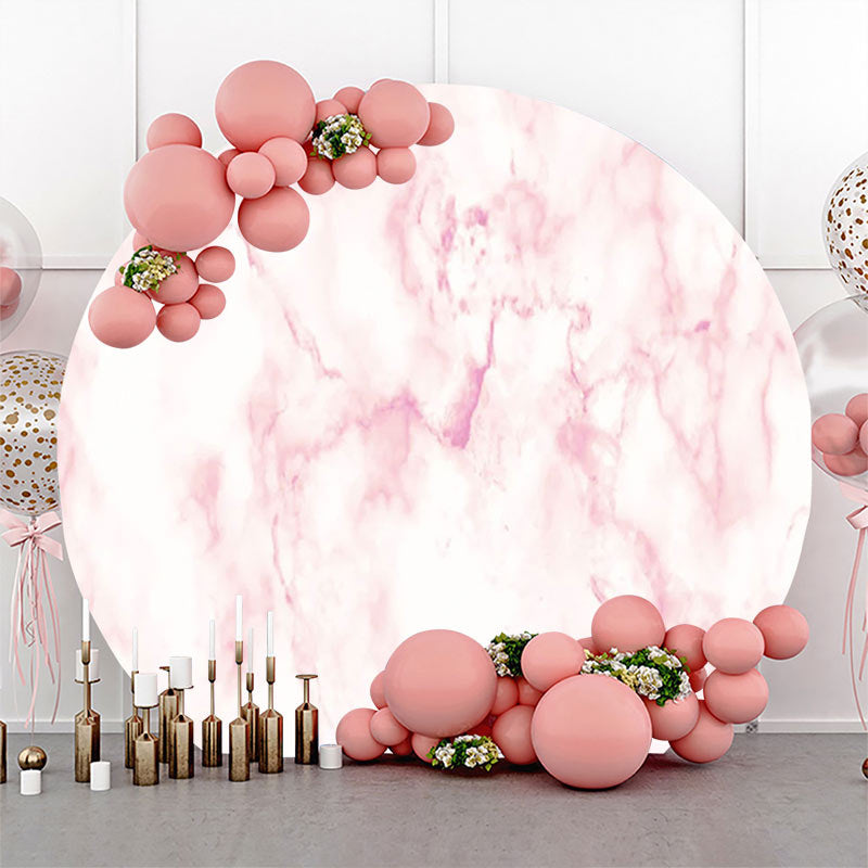 Lofaris Round White Pink Abstract Marble Texture Backdrop