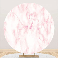 Lofaris Round White Pink Abstract Marble Texture Backdrop