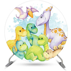 Lofaris Round White Various Dinosaurs Backdrop For Party