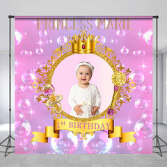 Lofaris Royal Baby 1st Birthday Pink Gold Custom Backdrop