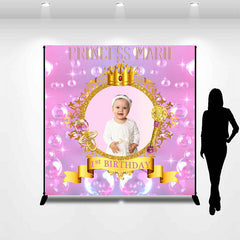 Lofaris Royal Baby 1st Birthday Pink Gold Custom Backdrop