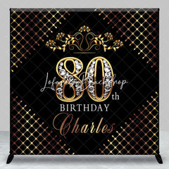 Lofaris Royal Black Gold Diamonds 80th Birthday Backdrop