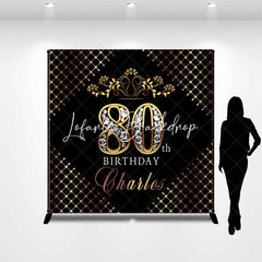 Lofaris Royal Black Gold Diamonds 80th Birthday Backdrop