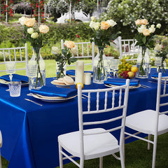 Lofaris Royal Blue 108 GSM Satin Banquet Rectangle Tablecloth