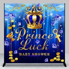 Lofaris Royal Blue Diamond Crown Custom Baby Shower Backdrop