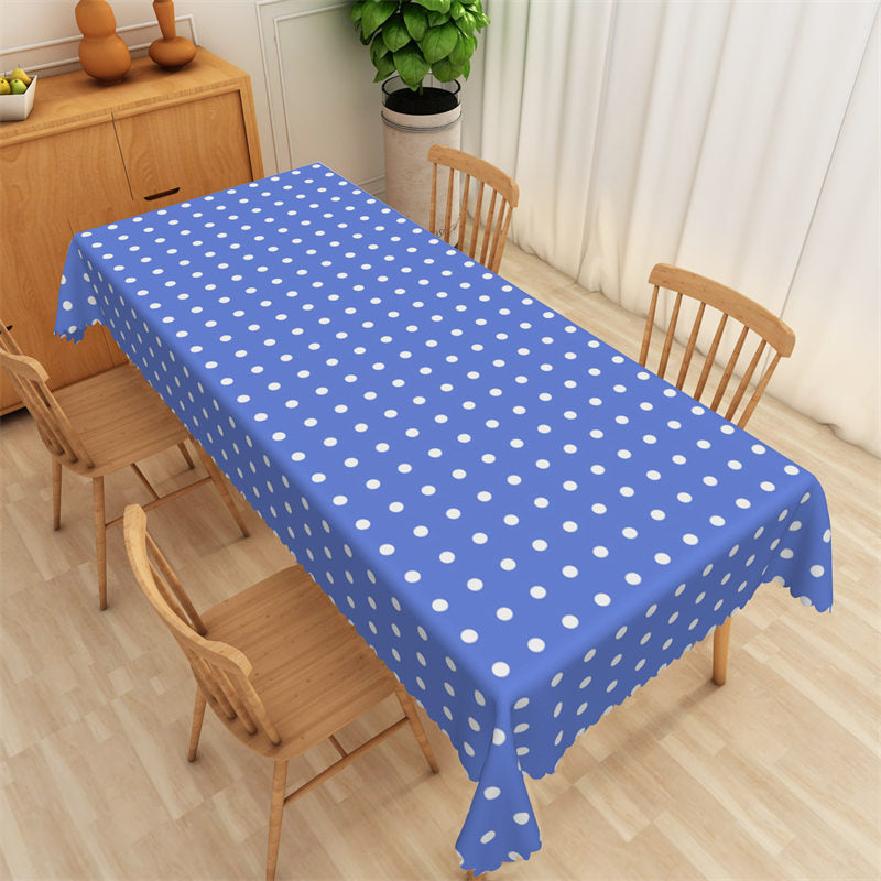 Lofaris Royal Blue Polka Dots Regular Rectangle Tablecloth