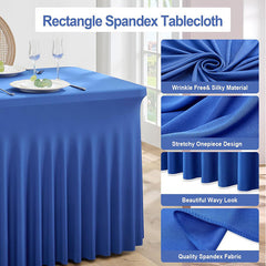 Lofaris Royal Blue Premium Spandex Rectangle Table Skirt