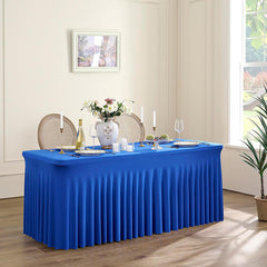 Lofaris Royal Blue Premium Spandex Rectangle Table Skirt