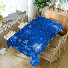 Lofaris Royal Blue Snowflake Christmas Rectangle Tablecloth