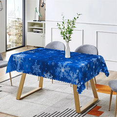 Lofaris Royal Blue Snowflake Christmas Rectangle Tablecloth