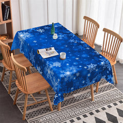 Lofaris Royal Blue Snowflake Christmas Rectangle Tablecloth