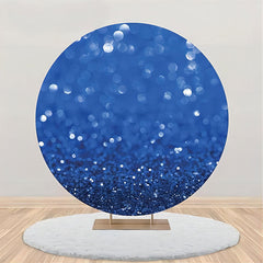 Lofaris Royal Blue Sparkle Bokeh Solid Color Round Backdrop