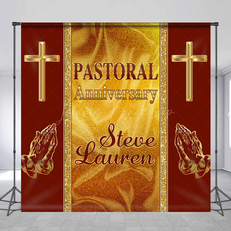 Lofaris Royal Gold Red Custom Pastoral Anniversary Backdrop