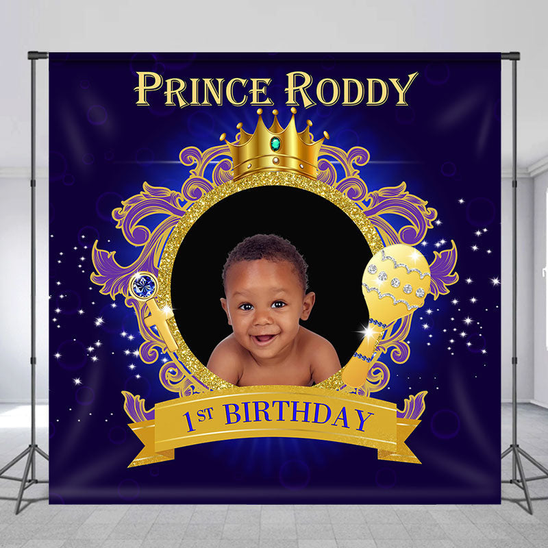 Lofaris Royal Prince Baby Birthday Custom Photo Backdrop