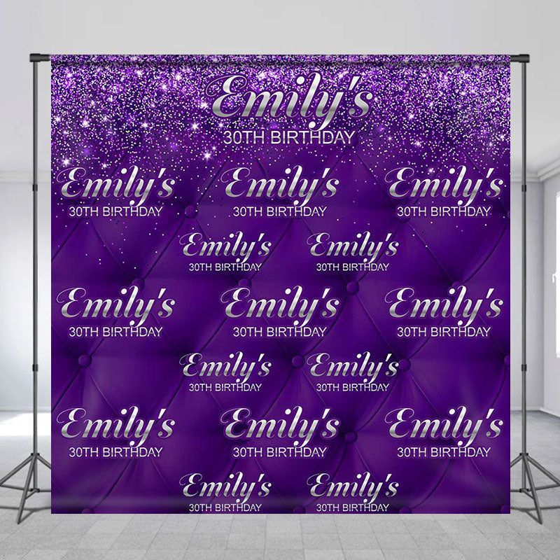 Lofaris Royal Purple Glitter Custom 30th Birthday Backdrop