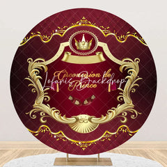 Lofaris Royal Red Gold Circumcision De Prince Round Backdrop