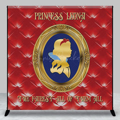 Lofaris Royal Red Mirror Princess Custom Birthday Backdrop